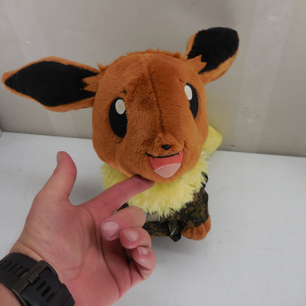 Build-A-Bear Pokemon Eevee Plush 12in Digital Camo Military Outfit 24099 12/20